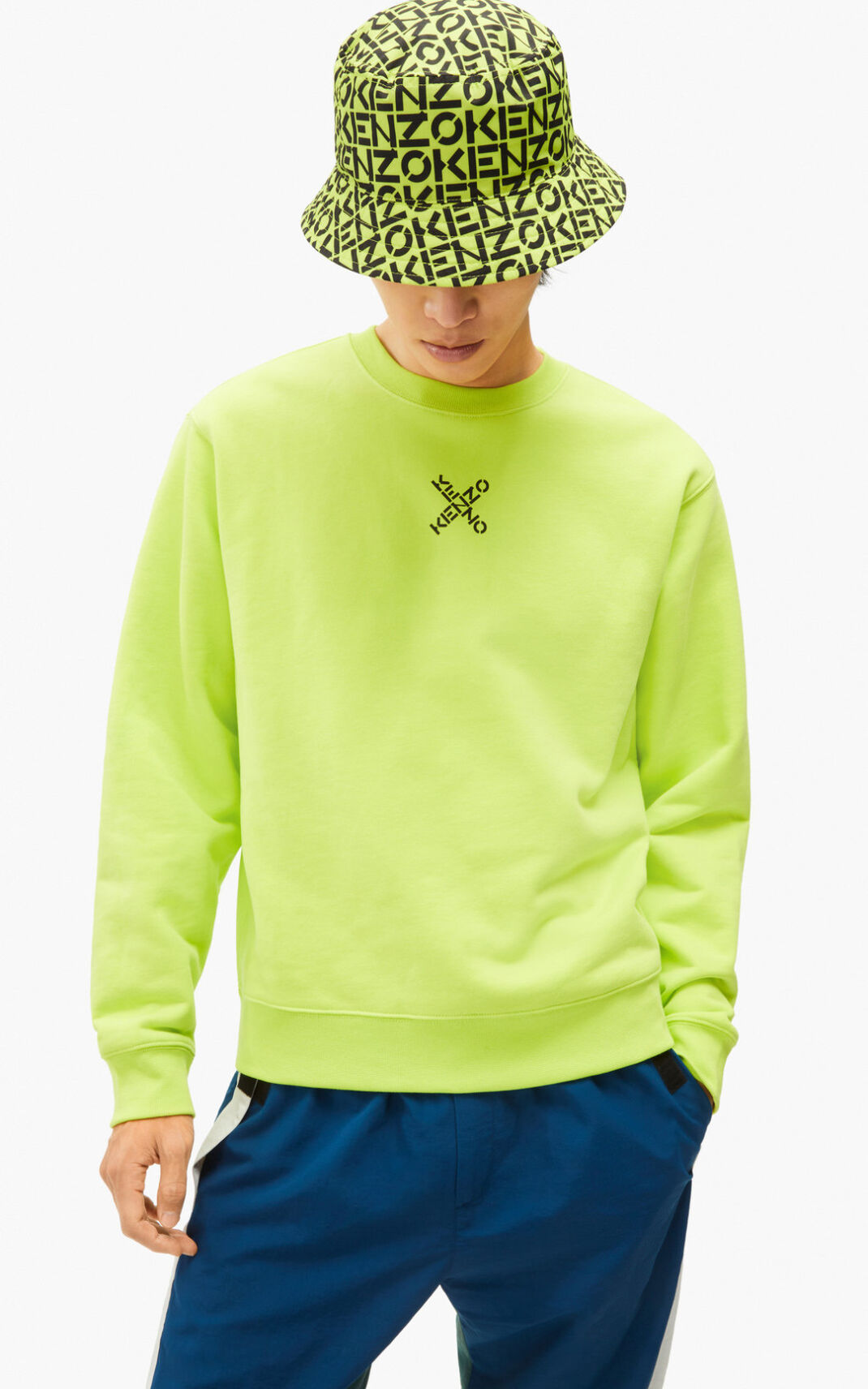 Kenzo Sport Little X Sudadera Hombre Verde Claro | 9523160-CL